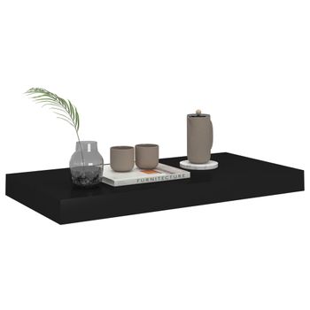 Estante Flotante De Pared Mdf Negro 50x23x3,8 Cm