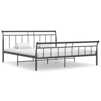 Estructura De Cama De Metal Negro 200x200 Cm