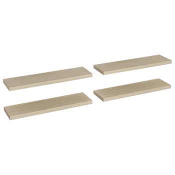 Estantes Flotantes De Pared 4 Uds Mdf Roble 90x23,5x3,8 Cm Marrón