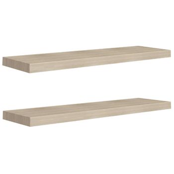 Estantes Flotantes De Pared 2 Uds Mdf Roble 90x23,5x3,8 Cm Marrón