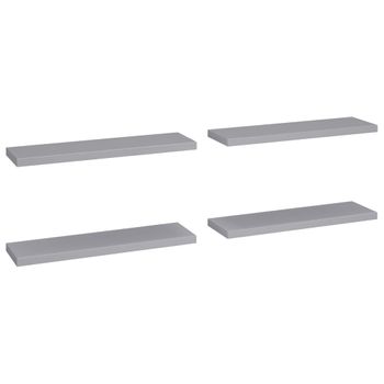 Estantes Flotantes De Pared 4 Uds Mdf Gris 90x23,5x3,8 Cm