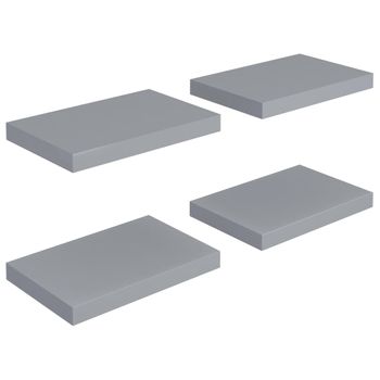 Estantes Flotantes De Pared 4 Uds Gris Mdf 40x23x3,8 Cm