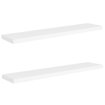 Estantes Flotantes De Pared 2 Uds Mdf Blanco 120x23,5x3,8 Cm