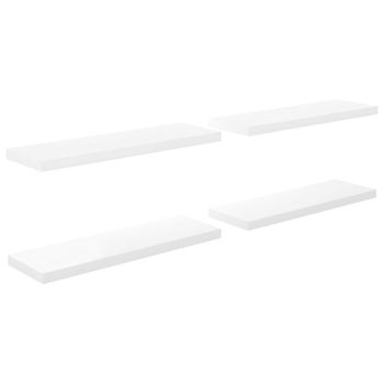 Estante Flotante De Pared 4 Uds Mdf Blanco Brillo 80x23,5x3,8cm