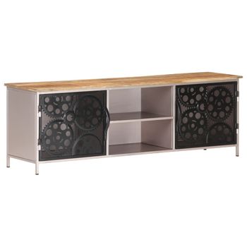 Mueble Para Tv De Madera De Mango Rugosa 120x30x40 Cm Marrón