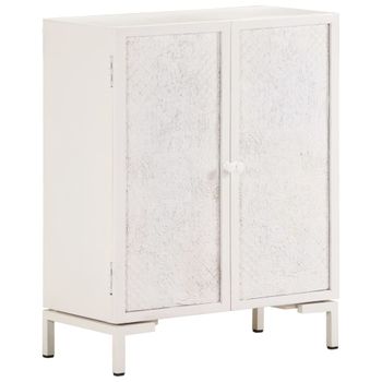 Aparador De Madera Maciza De Mango 60x30x76 Cm Blanco