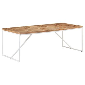 Mesa De Comedor Madera Maciza De Acacia Y Mango 200x90x76 Cm Marrón