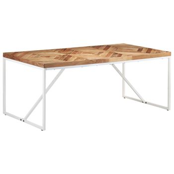 Mesa De Comedor De Madera Maciza De Acacia Y Mango 180x90x76 Cm Marrón