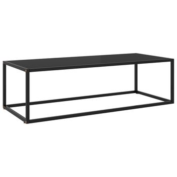 Mesa De Centro Negra Con Vidrio Negro 120x50x35 Cm