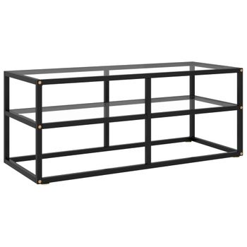 Mueble Para Tv De Vidrio Templado Negro 100x40x40 Cm