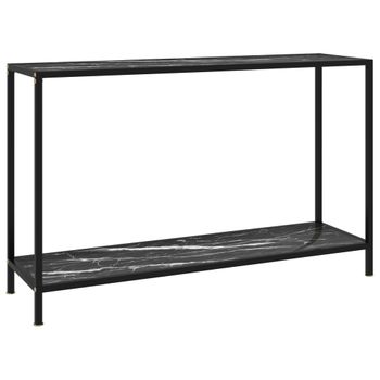 Mesa De Consola Negro Vidrio Templado 120x35x75 Cm