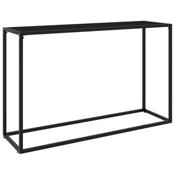 Mesa Consola Vidrio Templado Negro 120x35x75 Cm