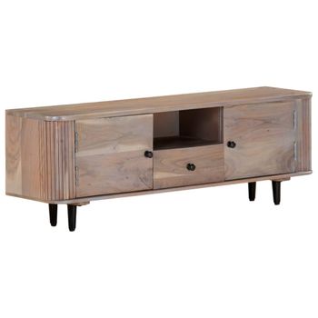 Mueble De Tv De Madera Maciza De Acacia 118x30x40 Cm Marrón