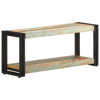 Mueble Para Tv De Madera Maciza Reciclada 90x30x40 Cm Marrón