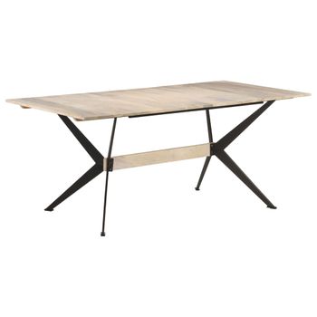 Mesa De Comedor De Madera Maciza De Mango 180x90x76 Cm Marrón