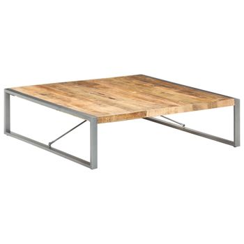 Mesa De Centro Madera De Mango Rugosa 140x140x40 Cm Marrón