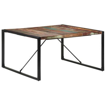 Mesa De Comedor De Madera Maciza Reciclada 140x140x75 Cm Multicolor