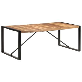 Mesa De Comedor De Madera Maciza De Sheesham 200x100x75 Cm Marrón