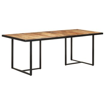 Mesa De Comedor Madera De Mango Rugosa 200 Cm Marrón