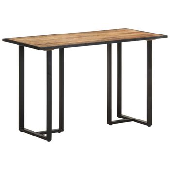 Mesa De Comedor De Madera Maciza De Mango Rugosa 120 Cm Marrón