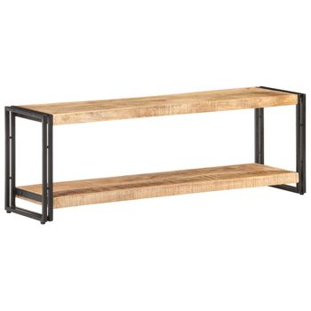 Mueble Para Tv De Madera Maciza De Mango Rugosa 120x30x40 Cm Marrón