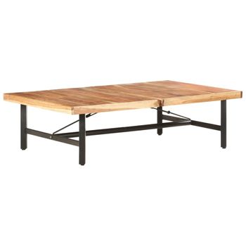 Mesa De Centro De Madera Maciza De Acacia 142x90x42 Cm Marrón