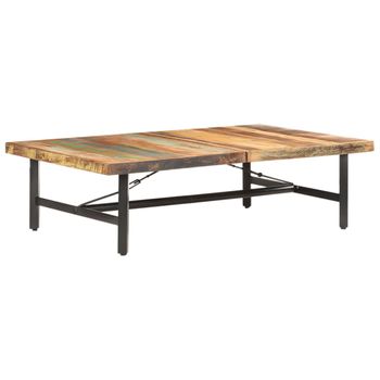 Mesa De Centro De Madera Maciza Reciclada 142x90x42 Cm Marrón