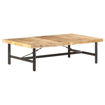 Mesa De Centro De Madera Maciza De Mango 142x90x42 Cm Marrón