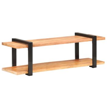 Mueble Para Tv De Madera Maciza De Acacia 130x40x40 Cm Marrón