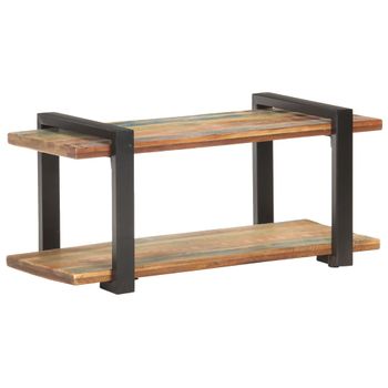 Mueble Para Tv De Madera Maciza Reciclada 90x40x40 Cm Marrón