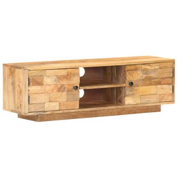 Mueble Para Tv De Madera Maciza De Mango 116x30x35 Cm Marrón