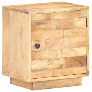 Mesita De Noche De Madera Maciza De Mango 40x30x45 Cm Marrón