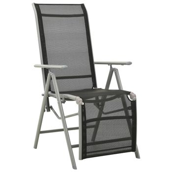 Silla De Jardín Reclinable Textileno Aluminio Plateado Negro