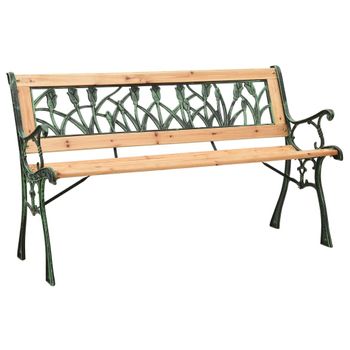 Banco De Jardín Hierro Fundido Y Madera Maciza De Abeto 122 Cm Marrón