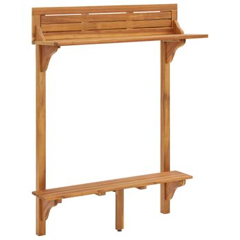 Mesa Alta De Balcón De Madera De Acacia Maciza 90x37x122,5 Cm Marrón