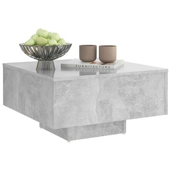 Mesa De Centro Madera De Ingeniería Gris Hormigón 60x60x31,5 Cm