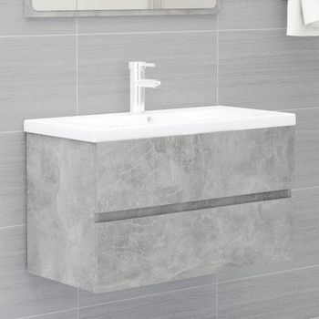 Mueble Con Lavabo Aglomerado Gris Hormigón