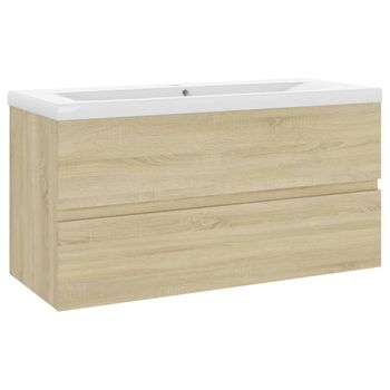 Mueble Con Lavabo Madera De Ingeniería Roble Sonoma Marrón