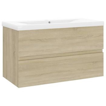 Mueble Con Lavabo Madera De Ingeniería Roble Sonoma Marrón