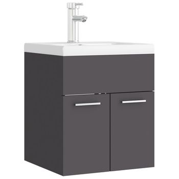 Mueble Con Lavabo Madera De Ingeniería Gris