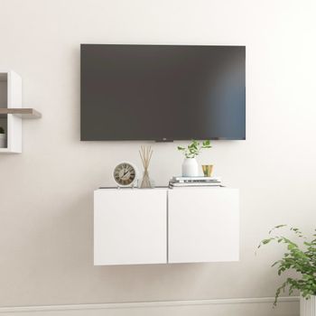 Mueble De Tv Colgante Blanco 60x30x30 Cm