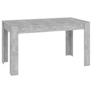 Mesa De Comedor Contrachapada Gris Hormigón 140x74,5x76 Cm