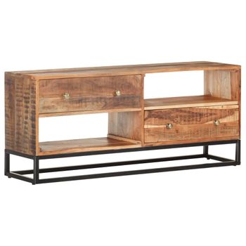 Mueble Para Tv De Madera Maciza De Acacia Rugosa 120x30x50 Cm Marrón