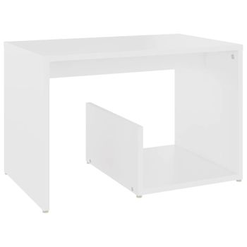 Mesa Auxiliar De Madera Contrachapada Blanco 59x36x38 Cm