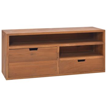 Mueble Para Tv De Madera Maciza De Teca 90x30x40 Cm Marrón