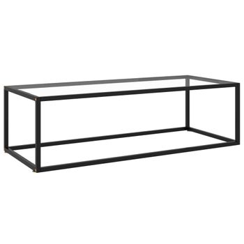 Mesa De Centro Negra Con Vidrio Templado 120x50x35 Cm