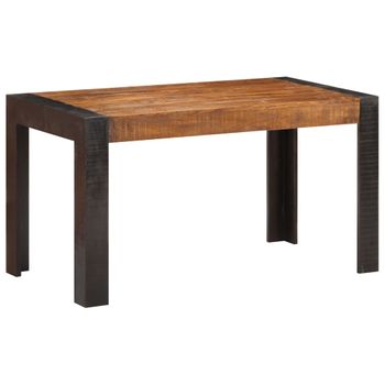 Mesa De Comedor Madera Maciza De Mango En Bruto 140x70x76 Cm Marrón