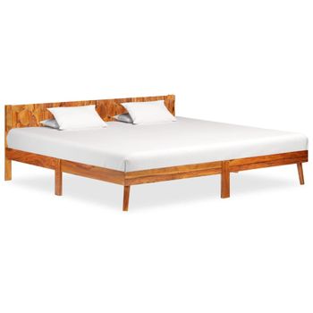 Estructura De Cama De Madera Maciza De Sheesham 200x200 Cm Marrón