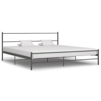 Estructura De Cama De Metal Gris 180x200 Cm