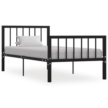 Estructura De Cama De Metal Negro 100x200 Cm